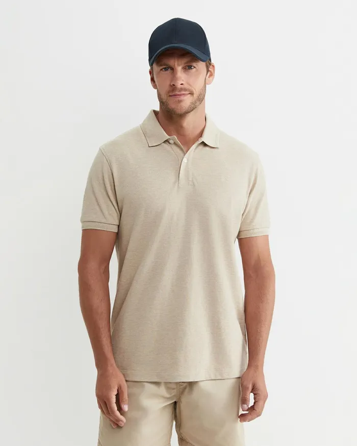 Men Sportscraft TShirts and Polos SC Melange Pique Polo Beige