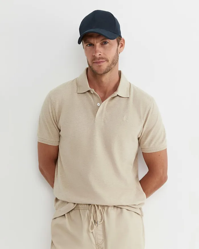 Men Sportscraft TShirts and Polos SC Melange Pique Polo Beige