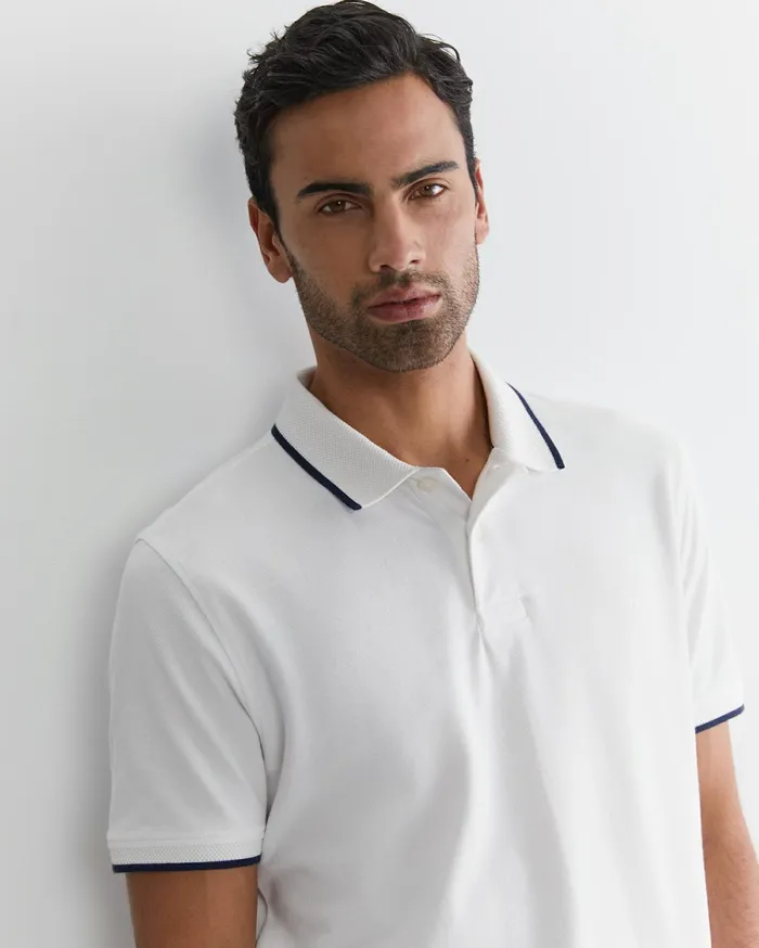 Men Sportscraft TShirts and Polos Tipped Pique Polo White