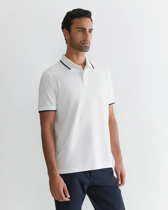 Men Sportscraft TShirts and Polos Tipped Pique Polo White