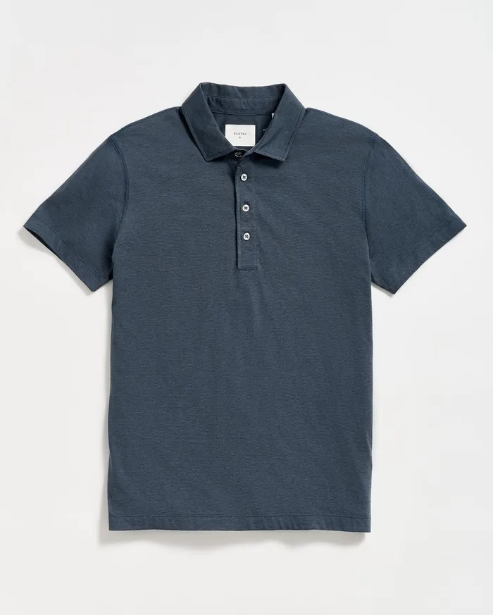 Men Stripe Pensacola Polo Navy Billy Reid Polos Tees and Henleys