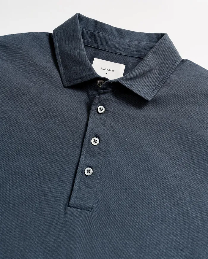 Men Stripe Pensacola Polo Navy Billy Reid Polos Tees and Henleys