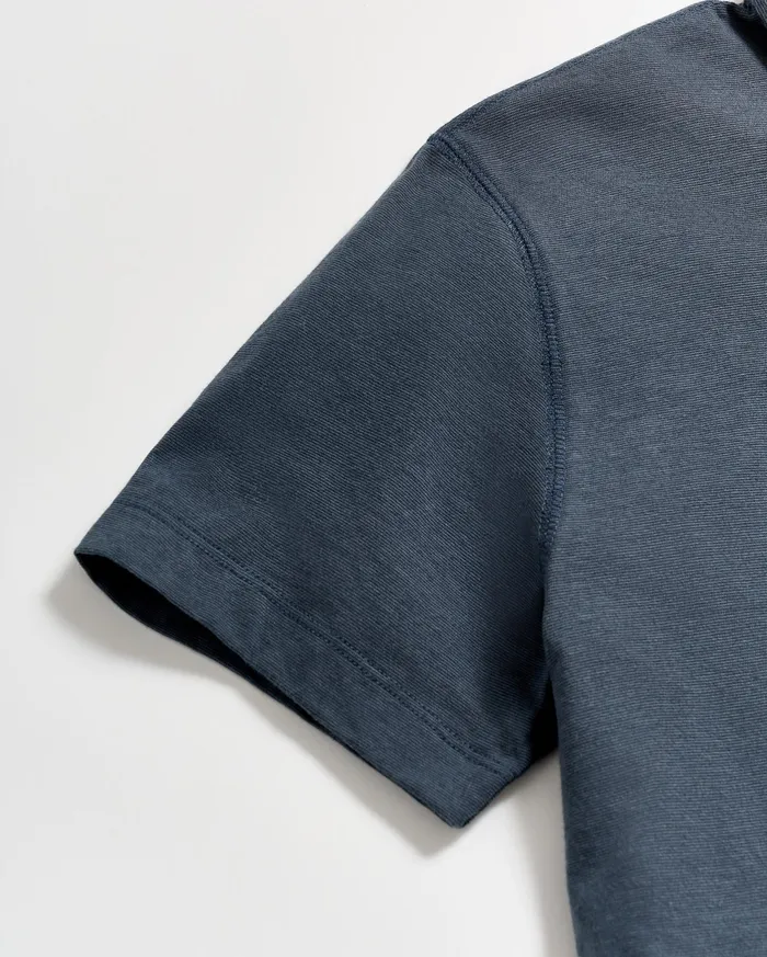 Men Stripe Pensacola Polo Navy Billy Reid Polos Tees and Henleys