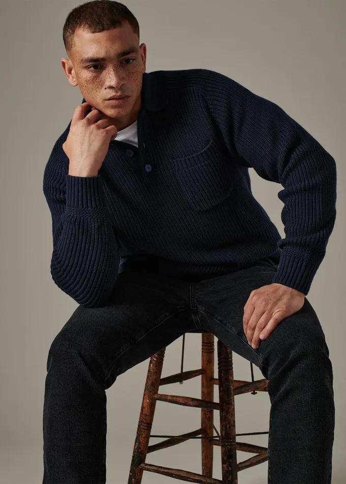 Men Sweaters Hoodies Joe039s Jeans RUBEN POLO SWEATER Midnight Navy