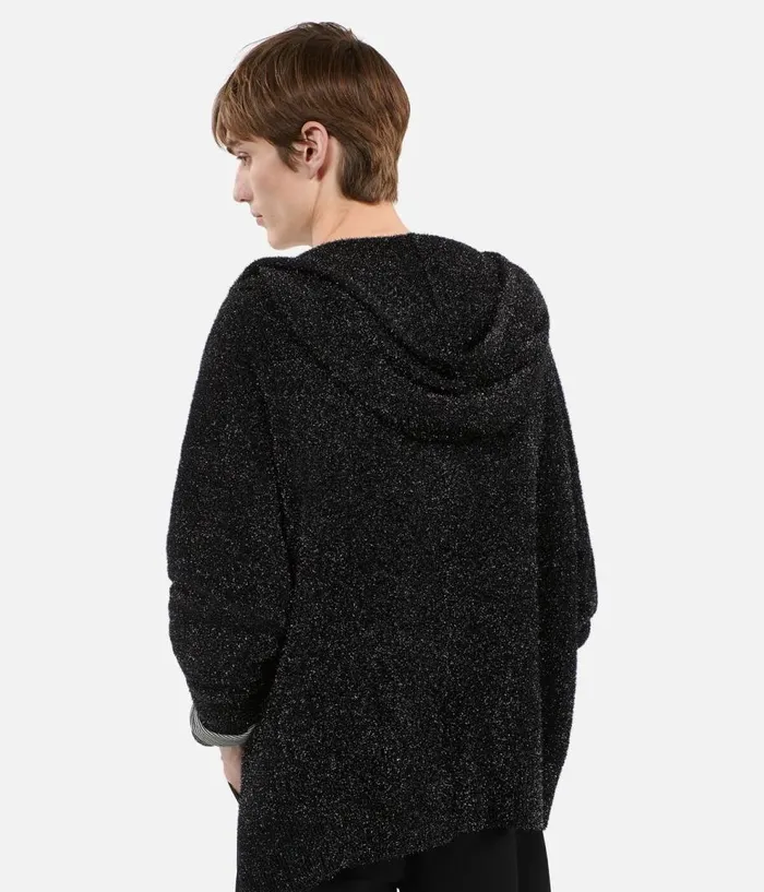 Men Sweaters THE KOOPLES Black Glittery Cardigan Men Sweaters THE KOOPLES Black Glittery Cardigan
