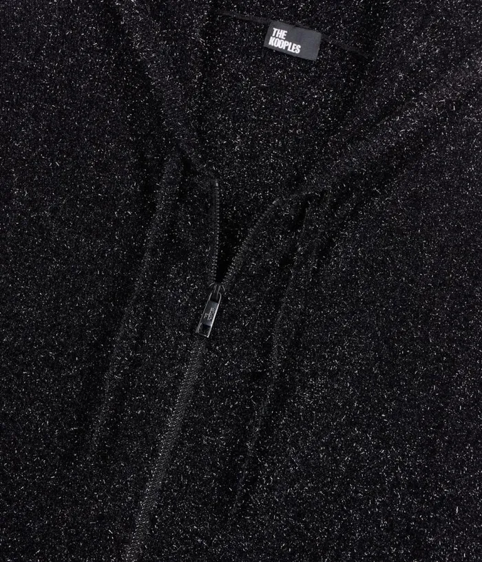 Men Sweaters THE KOOPLES Black Glittery Cardigan Men Sweaters THE KOOPLES Black Glittery Cardigan