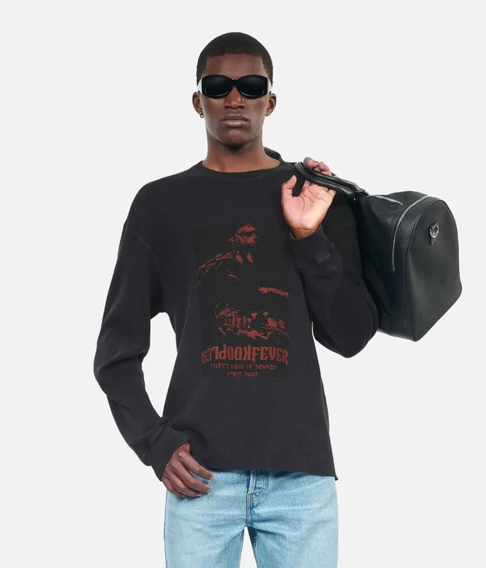 Men Sweatshirts and Sweatpants THE KOOPLES Black Fever Serigraphy Sweatshirt