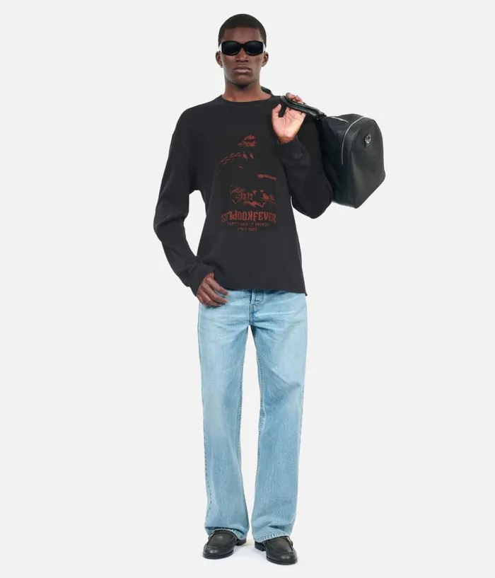 Men Sweatshirts and Sweatpants THE KOOPLES Black Fever Serigraphy Sweatshirt Men Sweatshirts and Sweatpants THE KOOPLES Black Fever Serigraphy Sweatshirt