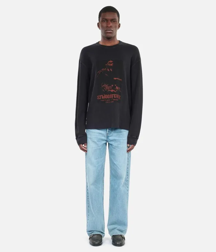 Men Sweatshirts and Sweatpants THE KOOPLES Black Fever Serigraphy Sweatshirt Men Sweatshirts and Sweatpants THE KOOPLES Black Fever Serigraphy Sweatshirt