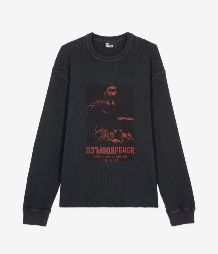 Men Sweatshirts and Sweatpants THE KOOPLES Black Fever Serigraphy Sweatshirt Men Sweatshirts and Sweatpants THE KOOPLES Black Fever Serigraphy Sweatshirt