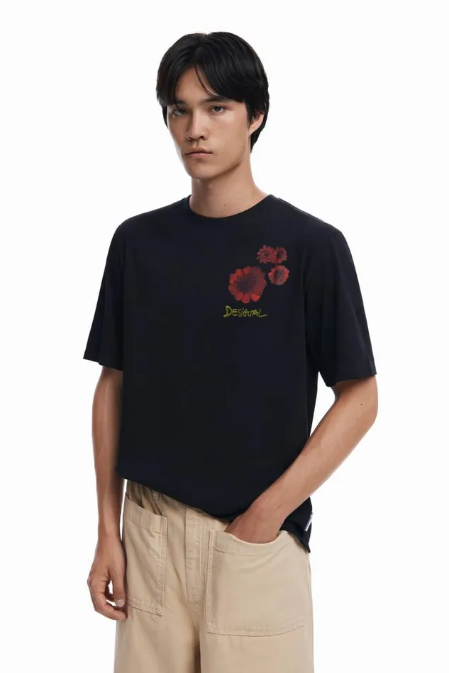 Men Tshirts Desigual Floral Print Tshirt
