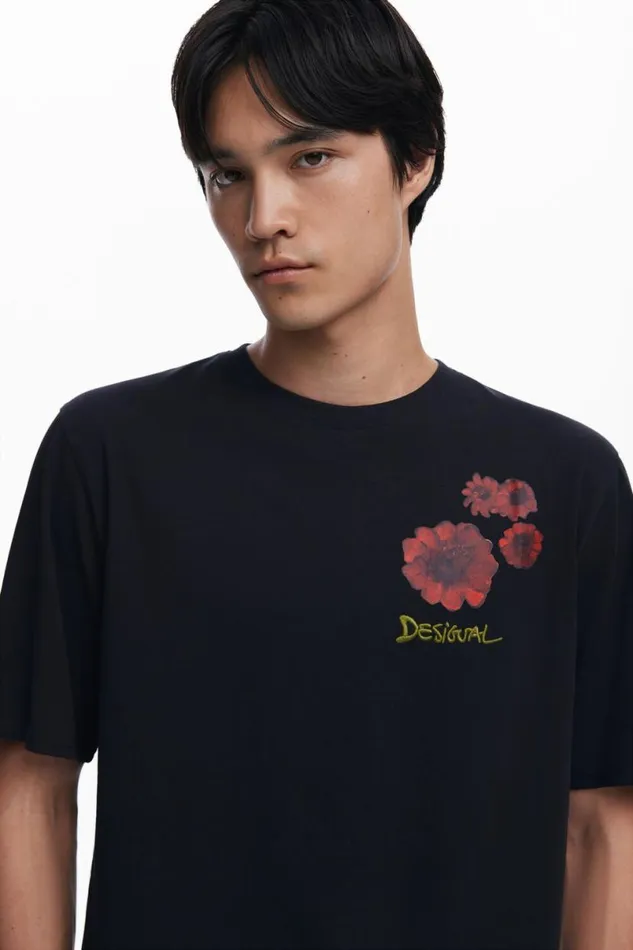 Men Tshirts Desigual Floral Print Tshirt