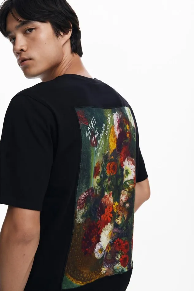 Men Tshirts Desigual Floral Print Tshirt