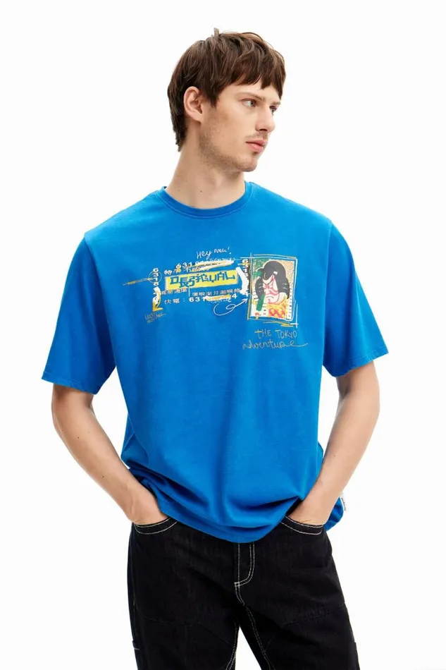 Men Tshirts Desigual Shortsleeve Tshirt With Illustration