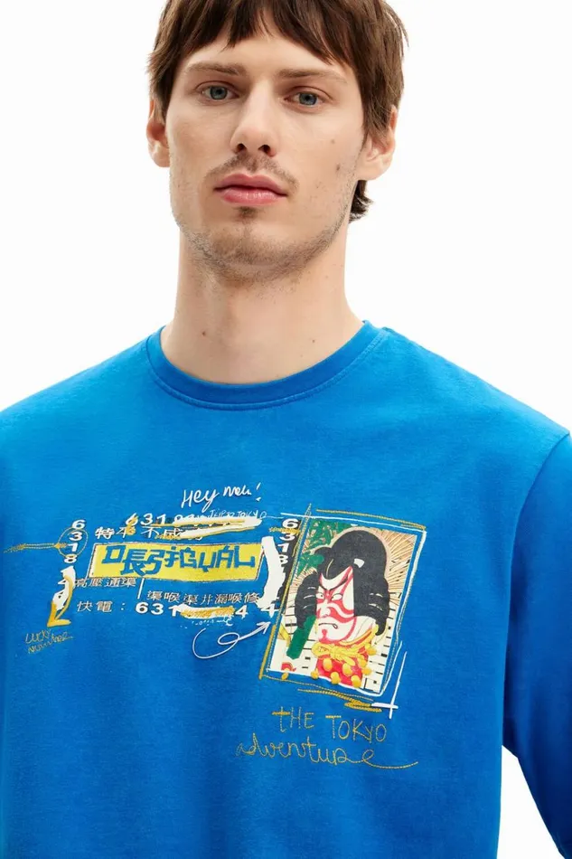 Men Tshirts Desigual Shortsleeve Tshirt With Illustration