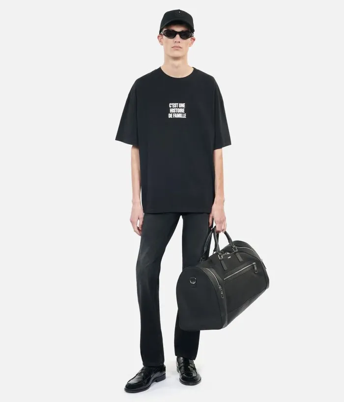 Men Tshirts THE KOOPLES Black Histoire De Famille Serigraphy Tshirt