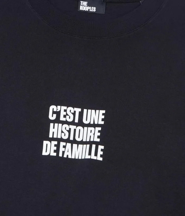 Men Tshirts THE KOOPLES Black Histoire De Famille Serigraphy Tshirt Men Tshirts THE KOOPLES Black Histoire De Famille Serigraphy Tshirt