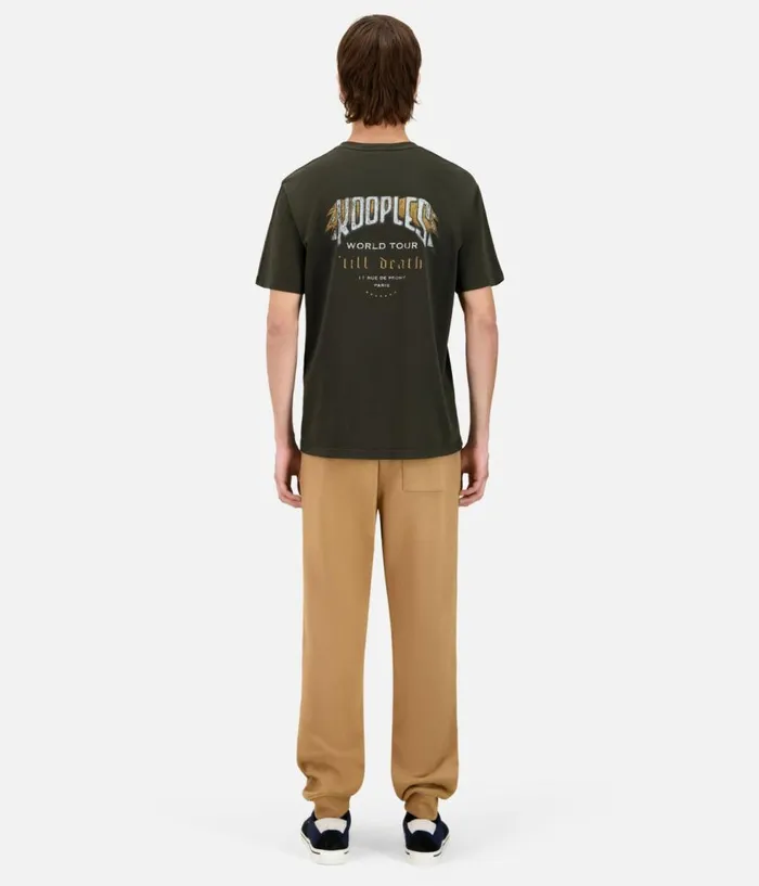 Men Tshirts THE KOOPLES Dark Green Tshirt With Skull Butterfly Serigraphy Men Tshirts THE KOOPLES Dark Green Tshirt With Skull Butterfly Serigraphy