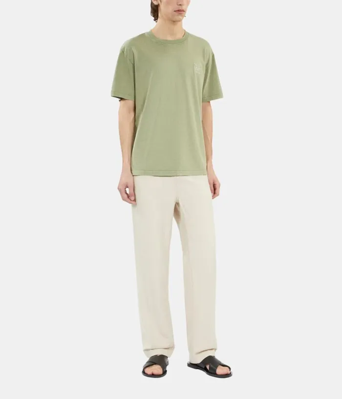 Men Tshirts THE KOOPLES Light Green Tshirt With Logo Embroidery Men Tshirts THE KOOPLES Light Green Tshirt With Logo Embroidery