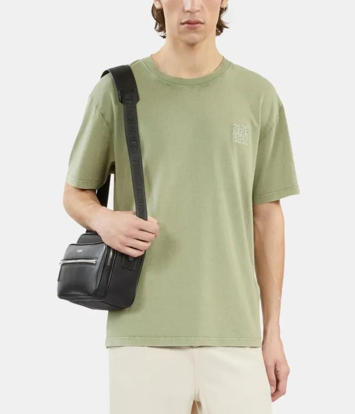 Men Tshirts THE KOOPLES Light Green Tshirt With Logo Embroidery Men Tshirts THE KOOPLES Light Green Tshirt With Logo Embroidery
