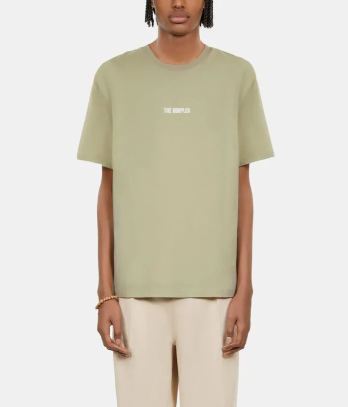 Men Tshirts THE KOOPLES Light Green Tshirt With Logo Serigraphy Men Tshirts THE KOOPLES Light Green Tshirt With Logo Serigraphy