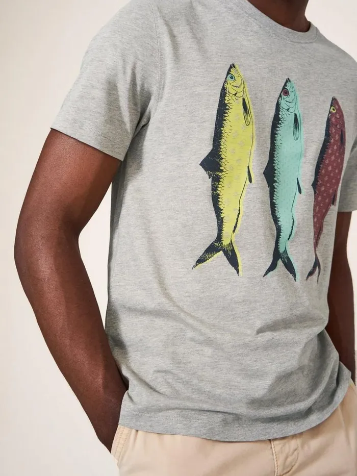 Men TSHIRTS White Stuff Fish Graphic Jersey TShirt Light Natural