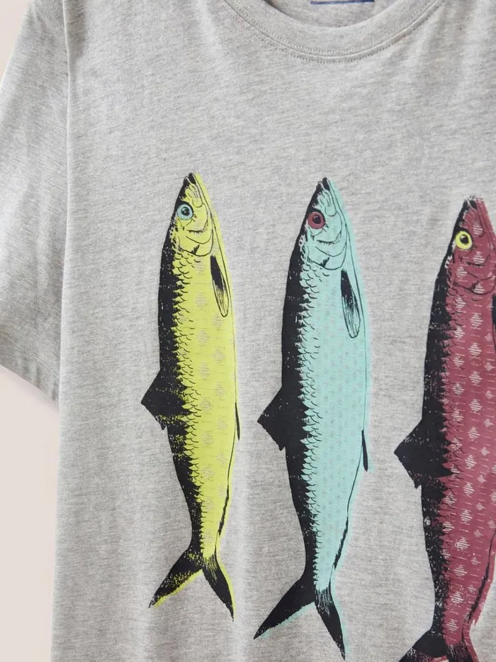 Men TSHIRTS White Stuff Fish Graphic Jersey TShirt Light Natural Men TSHIRTS White Stuff Fish Graphic Jersey TShirt Light Natural