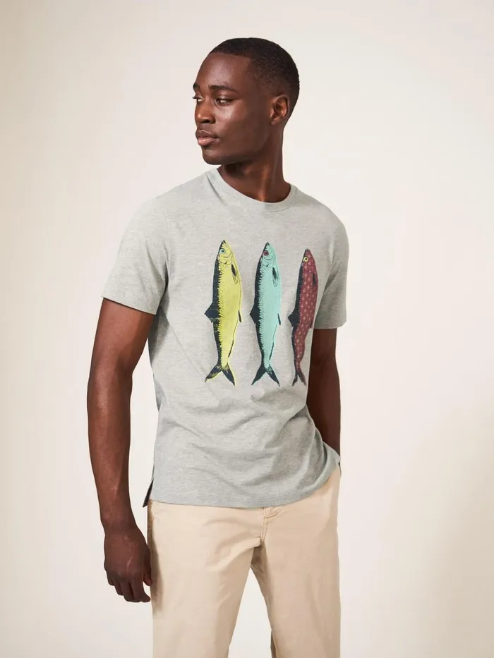 Men TSHIRTS White Stuff Fish Graphic Jersey TShirt Light Natural Men TSHIRTS White Stuff Fish Graphic Jersey TShirt Light Natural