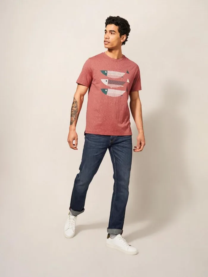 Men TSHIRTS White Stuff Fish Graphic Tee Dark Pink Men TSHIRTS White Stuff Fish Graphic Tee Dark Pink
