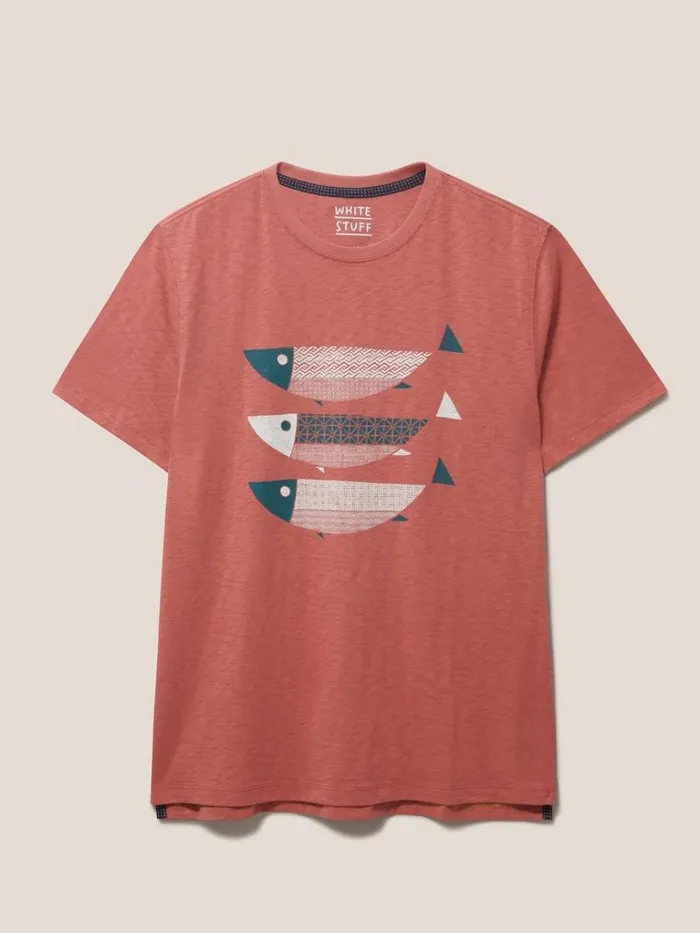 Men TSHIRTS White Stuff Fish Graphic Tee Dark Pink Men TSHIRTS White Stuff Fish Graphic Tee Dark Pink