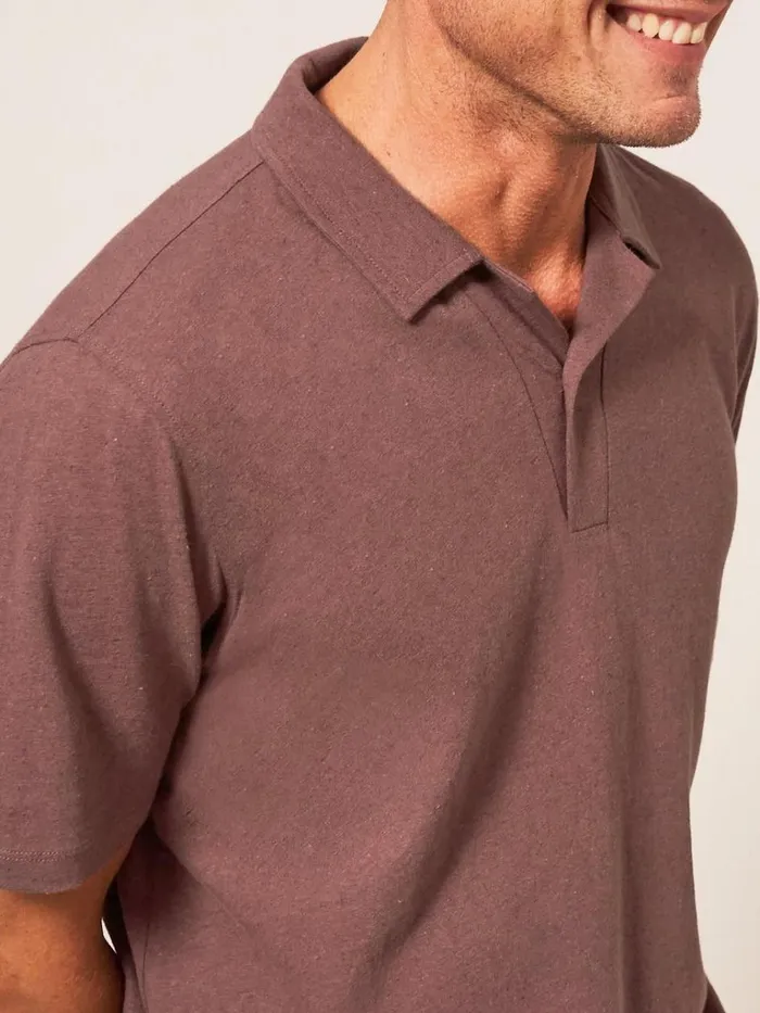 Men TSHIRTS White Stuff Linen Blend Polo Light Plum Men TSHIRTS White Stuff Linen Blend Polo Light Plum