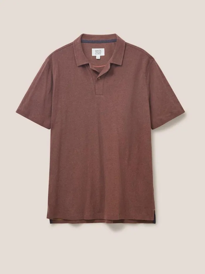 Men TSHIRTS White Stuff Linen Blend Polo Light Plum Men TSHIRTS White Stuff Linen Blend Polo Light Plum