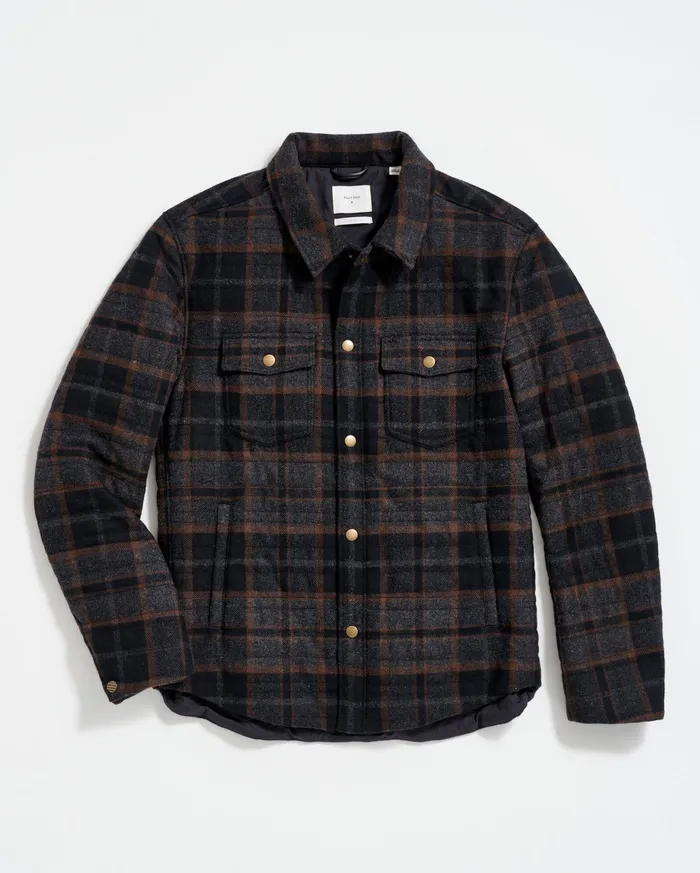 Men Theo Shirt Jacket Blackcharcoal Billy Reid Jackets and Outerwear