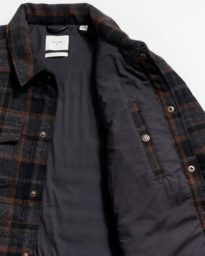 Men Theo Shirt Jacket Blackcharcoal Billy Reid Jackets and Outerwear