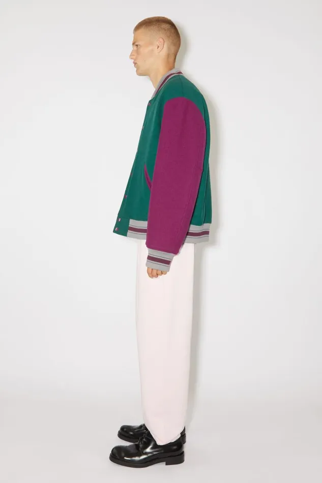 Men Varsity Jacket Night Green Acne Studios Outerwear