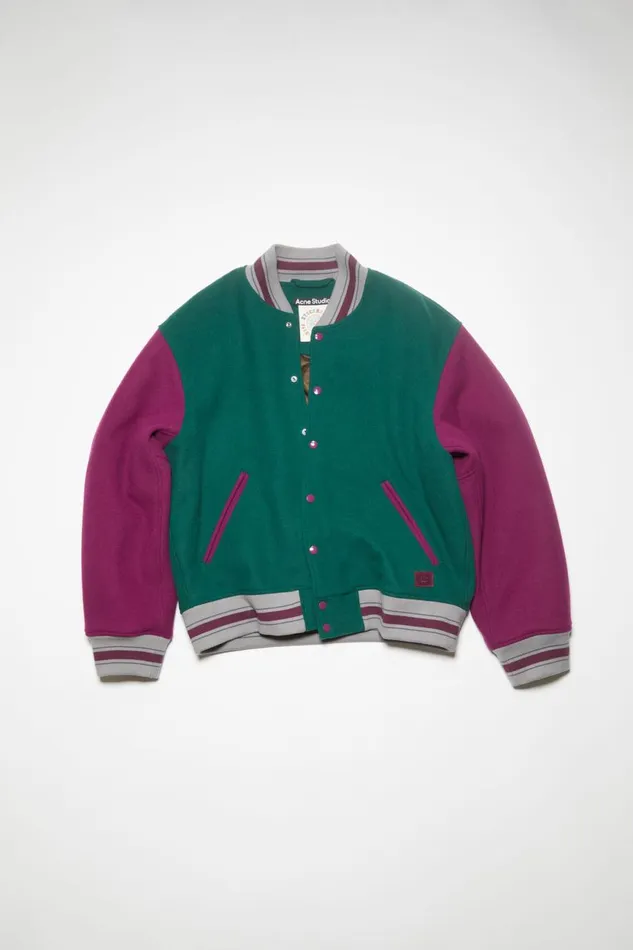 Men Varsity Jacket Night Green Acne Studios Outerwear