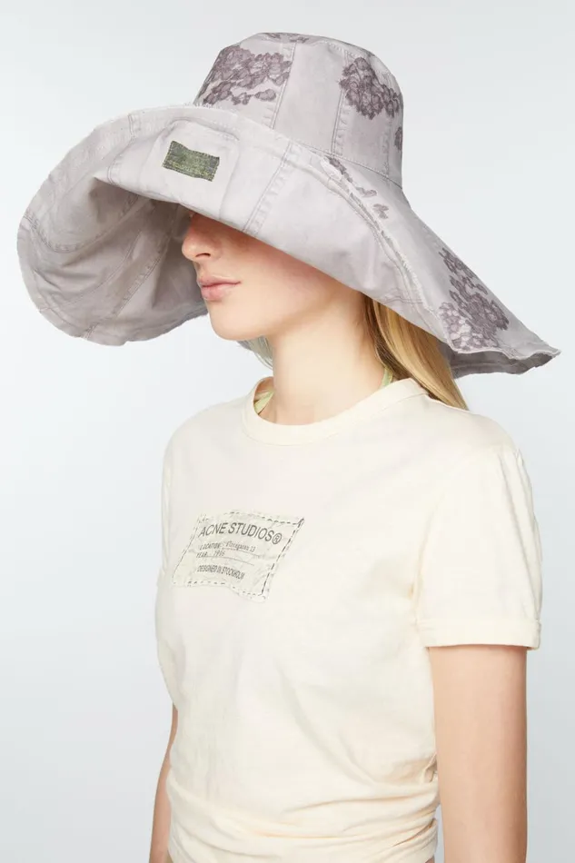 Men Wide Brim Reversible Hat Faded Purple Acne Studios Hats