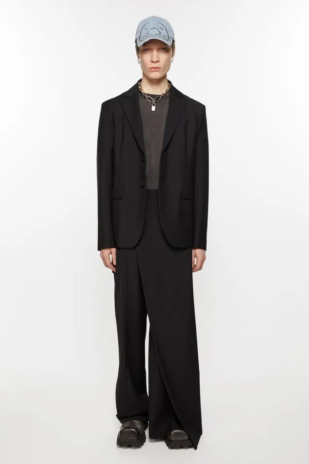 Men Wrap Over Trousers Black Acne Studios Trousers
