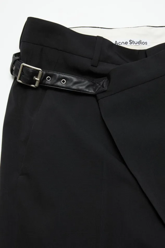 Men Wrap Over Trousers Black Acne Studios Trousers