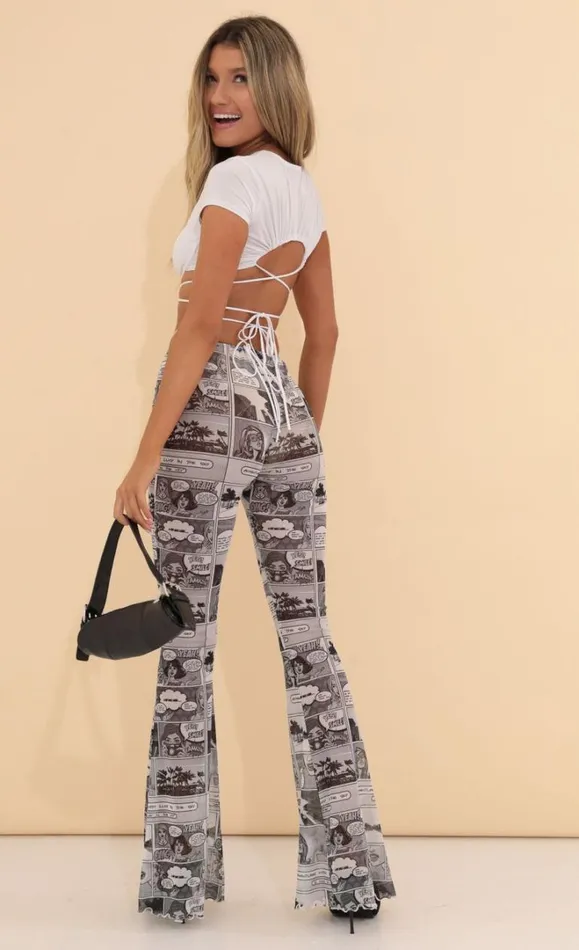 Mesh Pants Black And White Women LUCY IN THE SKY Pants