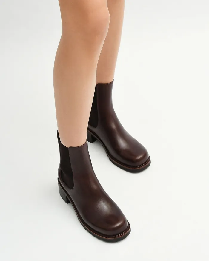 MID ANKLE BOOTS Beverley mid ankle boots chocolate leather jomercer Women MID ANKLE BOOTS Beverley mid ankle boots chocolate leather jomercer Women