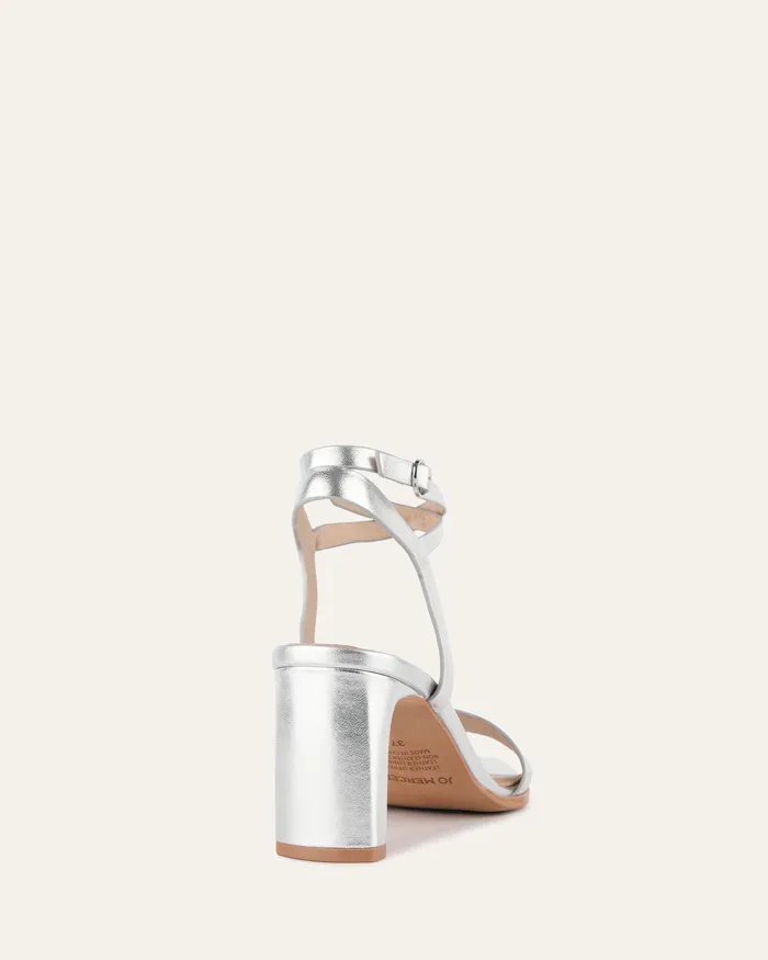 MID HEELS jomercer Women Natsu mid heel sandals soft silver leather MID HEELS jomercer Women Natsu mid heel sandals soft silver leather