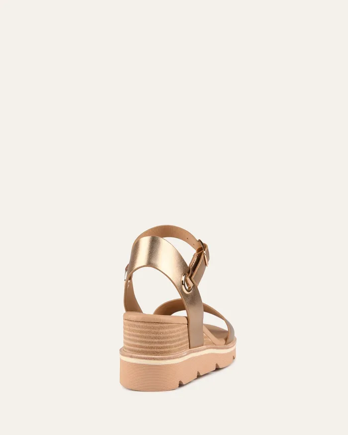 MID HEELS Katie mid heel wedge sandals gold leather 8211 jomercer Women MID HEELS Katie mid heel wedge sandals gold leather 8211 jomercer Women