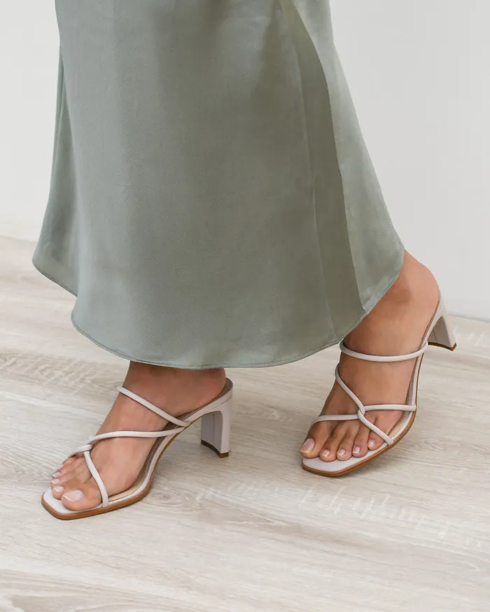 MID SANDALS jomercer Women Novi mid heel sandals bone leather MID SANDALS jomercer Women Novi mid heel sandals bone leather