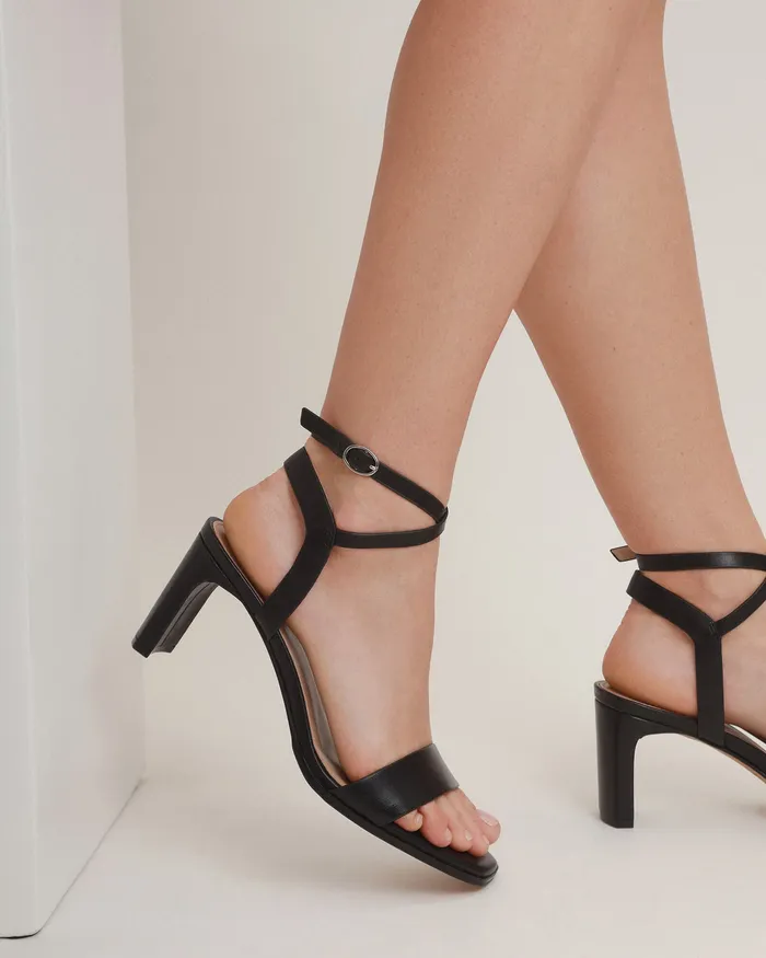 MID SANDALS Natsu mid heel sandals black leather jomercer Women MID SANDALS Natsu mid heel sandals black leather jomercer Women