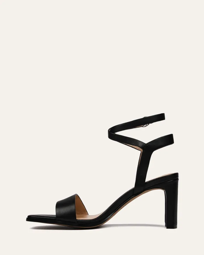 MID SANDALS Natsu mid heel sandals black leather jomercer Women MID SANDALS Natsu mid heel sandals black leather jomercer Women