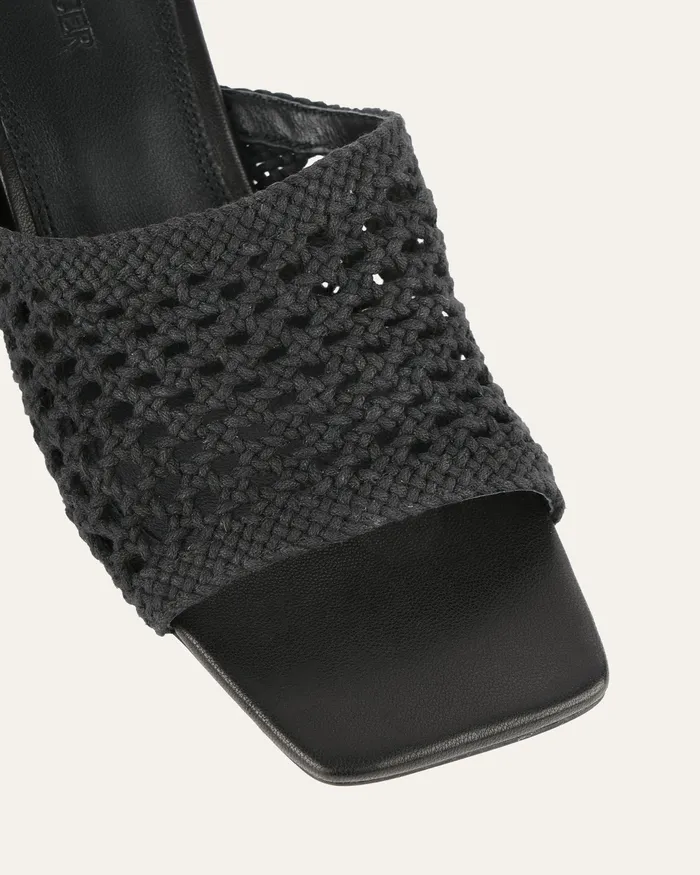 MID SANDALS Women Jordyn mid heel sandals black textile jomercer MID SANDALS Women Jordyn mid heel sandals black textile jomercer