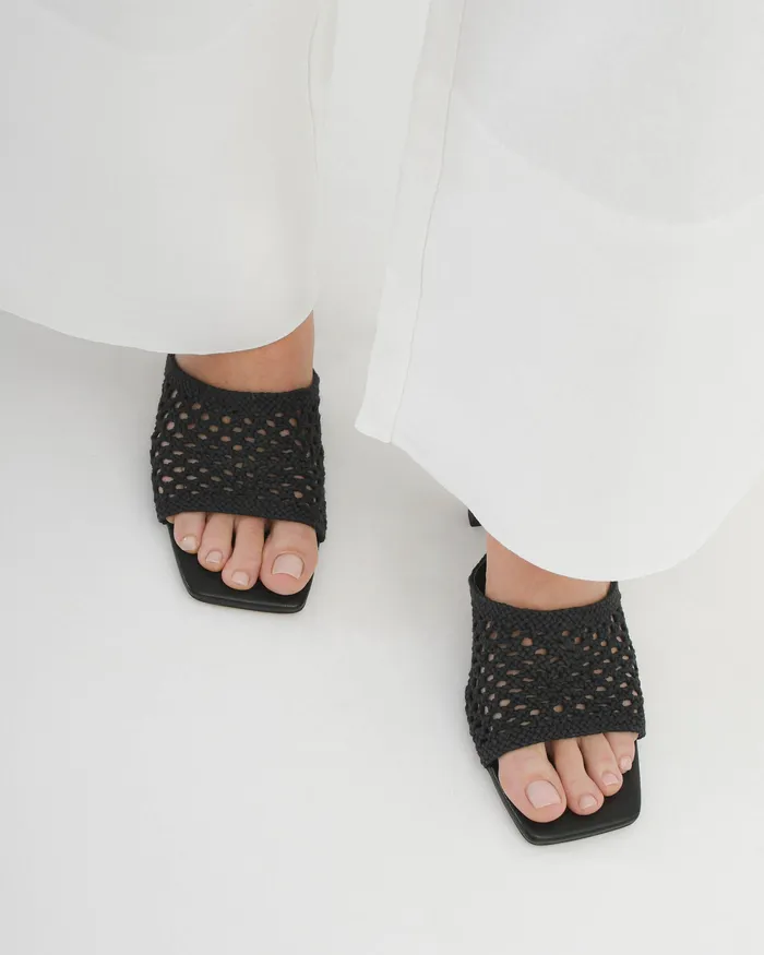 MID SANDALS Women Jordyn mid heel sandals black textile jomercer MID SANDALS Women Jordyn mid heel sandals black textile jomercer