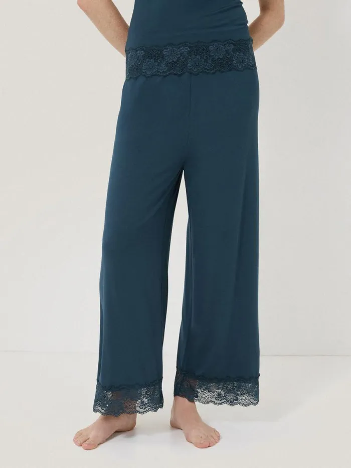 Modal Lace Pyjama Trouser Grey Women Jigsaw Pyjamas and Loungewear