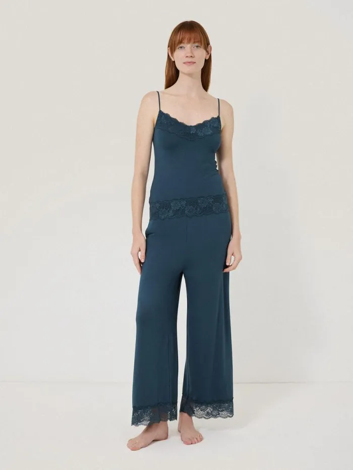 Modal Lace Pyjama Trouser Grey Women Jigsaw Pyjamas and Loungewear